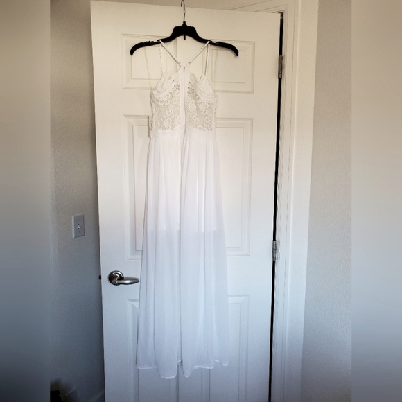 NWT No Boundaries Crochet White Maxi Dress size small - Picture 5 of 13